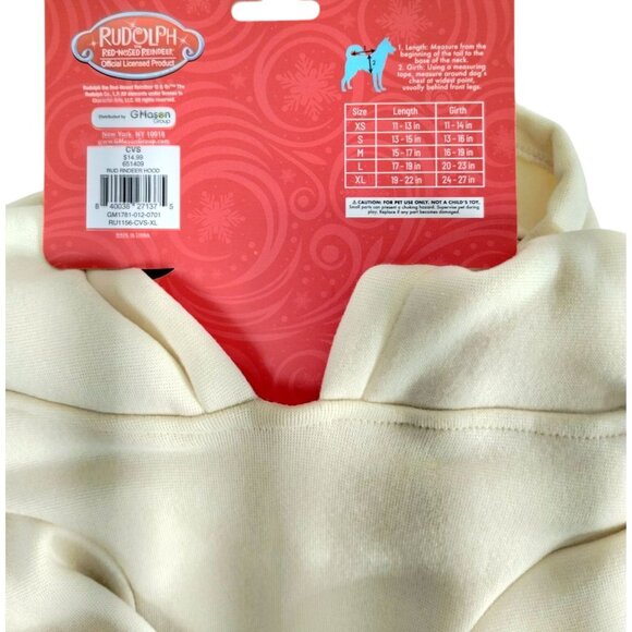 Rudolph The Red-Nosed Reindeer Dog Size XL Holiday Hoodie - Picture 7 of 7